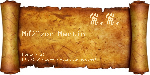 Mázor Martin névjegykártya