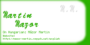 martin mazor business card